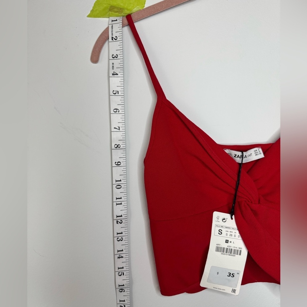 ZARA Red Knot Front Crop Top | NWT | Size S - Picture 7 of 8